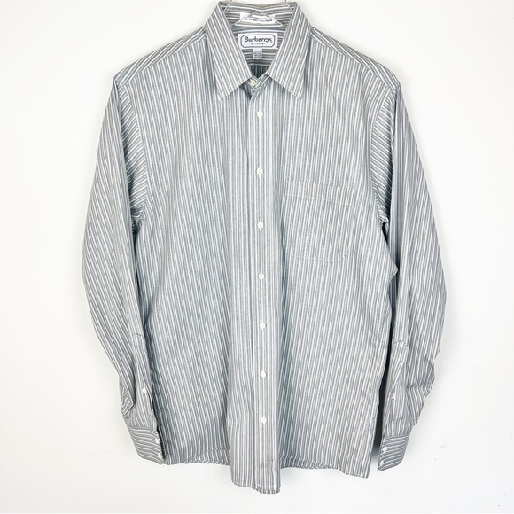 Vintage Burberrys of London Button Down Shirt Stripe size 15 1/2 - 34 - Picture 1 of 5